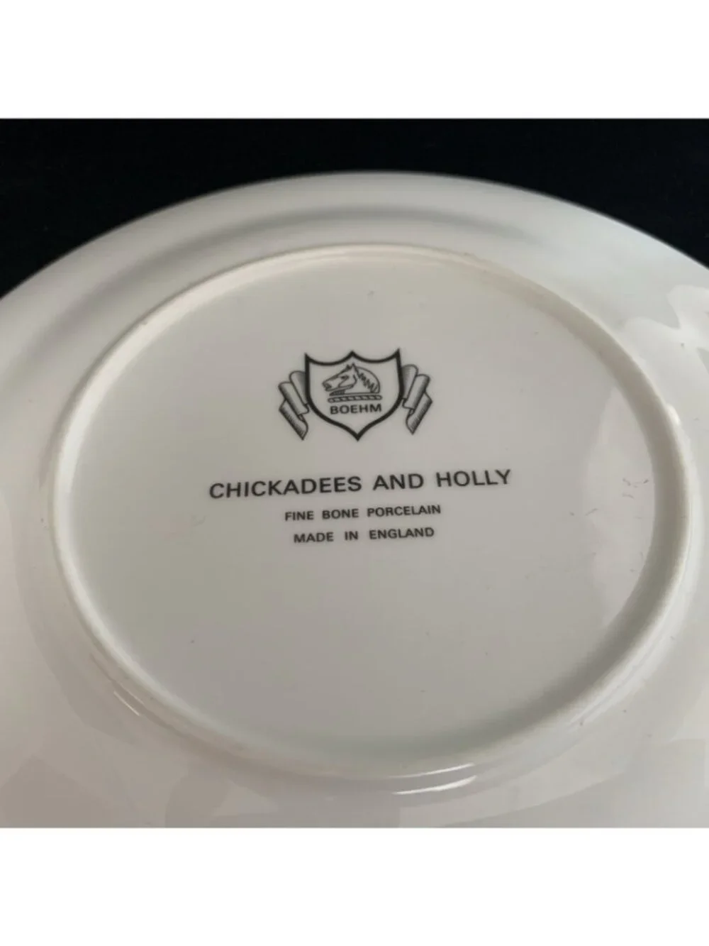 Boehm Chickadees & Holly Salad Plates Set of 2 8.5